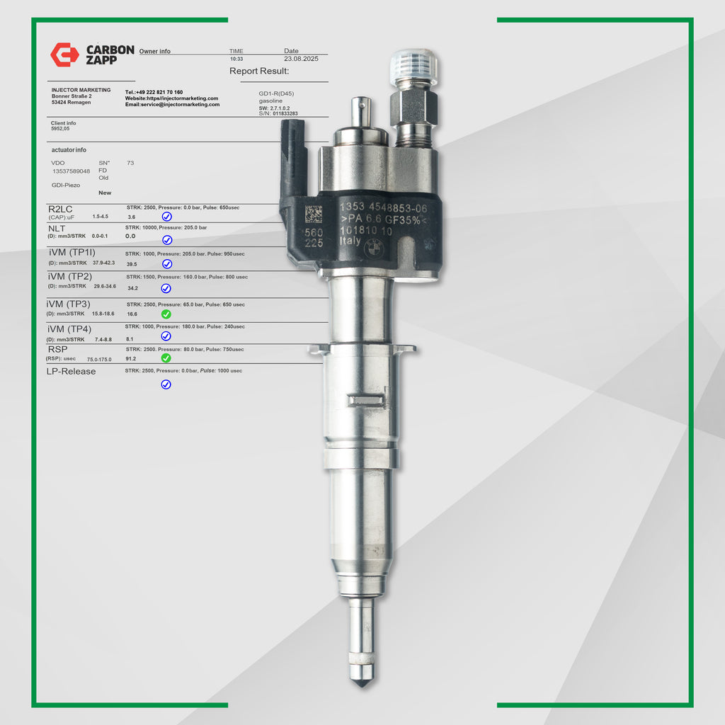 Iniettore BMW E81 / E88 / E90 / E93 / E60 / E61 / F10 / F11 – codici 13537589048-08 / 13537565138
