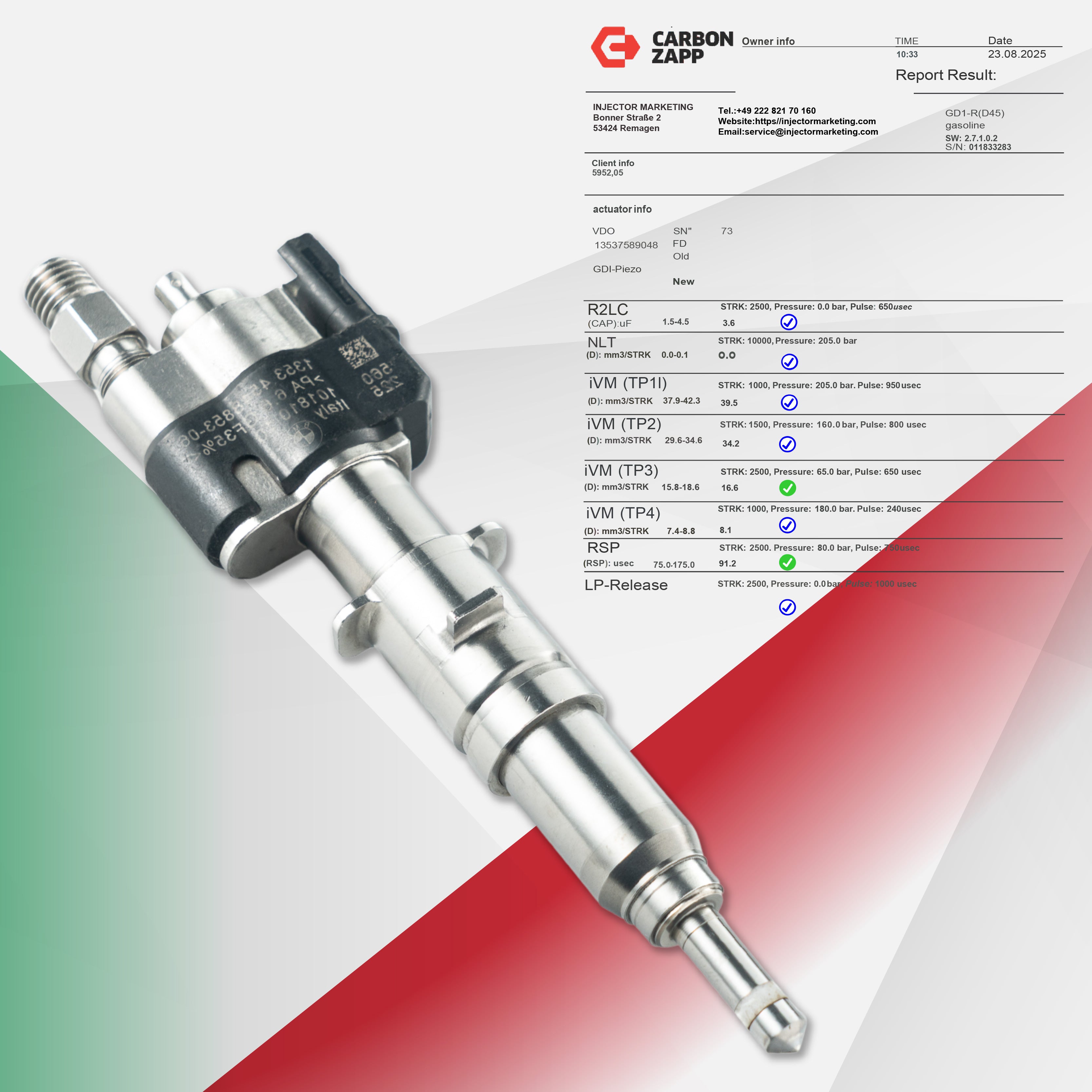 Valvola di iniezione 13537589048-11 per BMW Serie 1 / Serie 3 / Serie 5 N45 / N43 / N53 – codice 13537565137