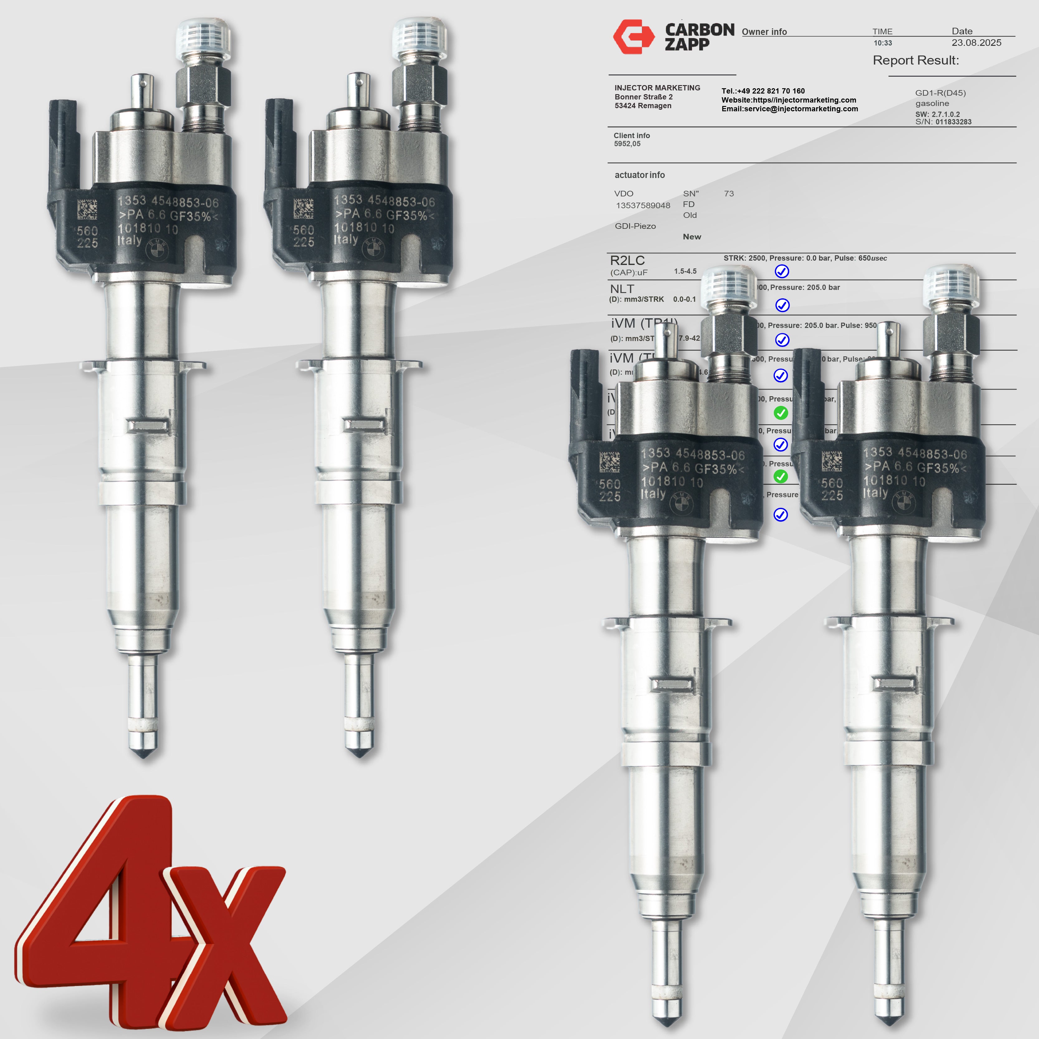 Valvola di iniezione BMW 13537537317 / 13537585261-09 / 13537589048 / 13538616079