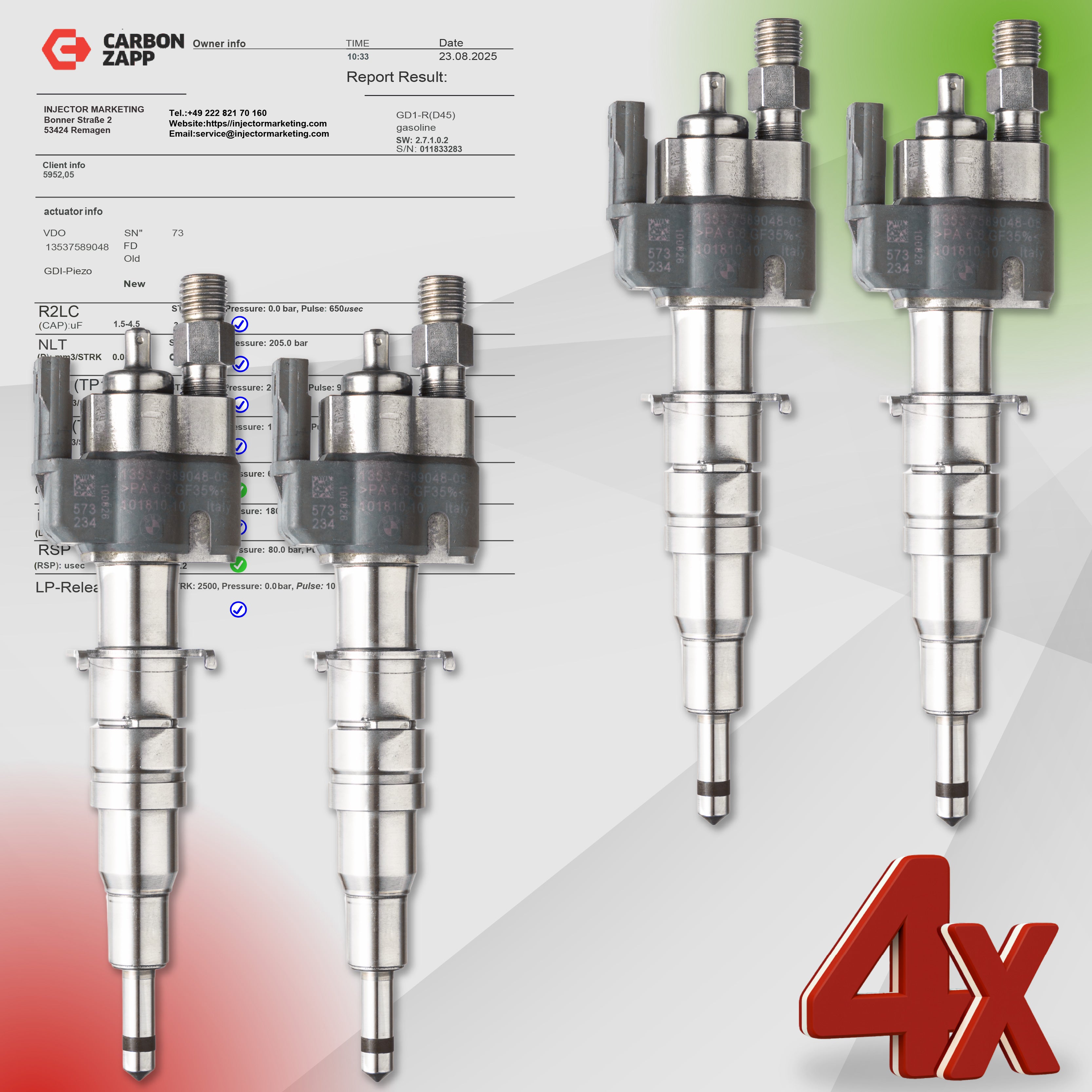 Valvola di iniezione / iniettore VDO 13537585261-01 BMW benzina N43 / N53 – codice 13537589048